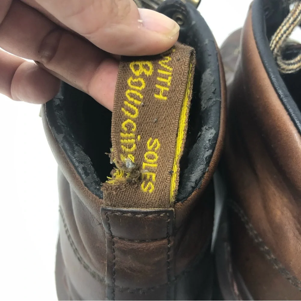 Dr Doc Martens Boots Men 10 Women 11 Vintage Y2K 8287 Brown Leather 90s